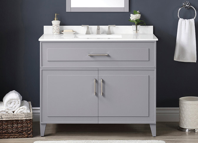 Bathroom Remodel Greenville NC simple grey vanity