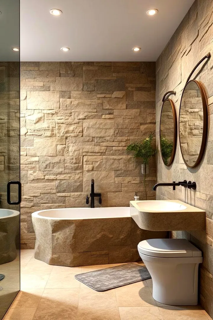 Bathroom Remodel Greenville NC stone walls