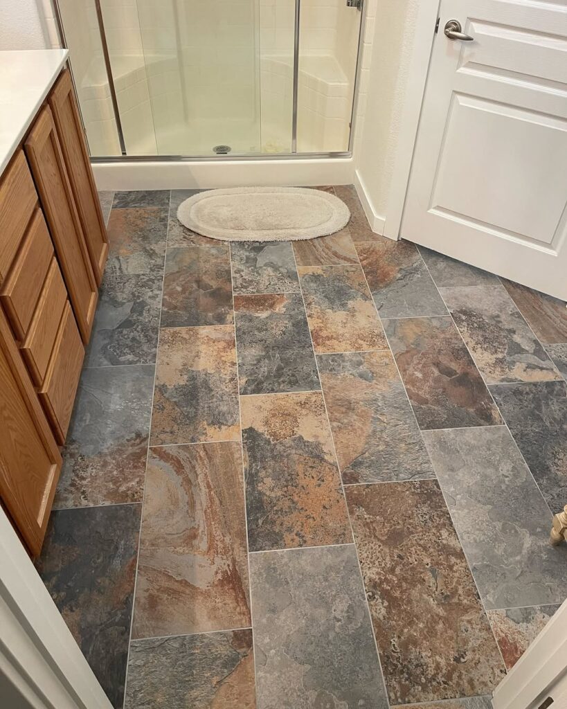 bathroom remodel Greenville nc grey and brown