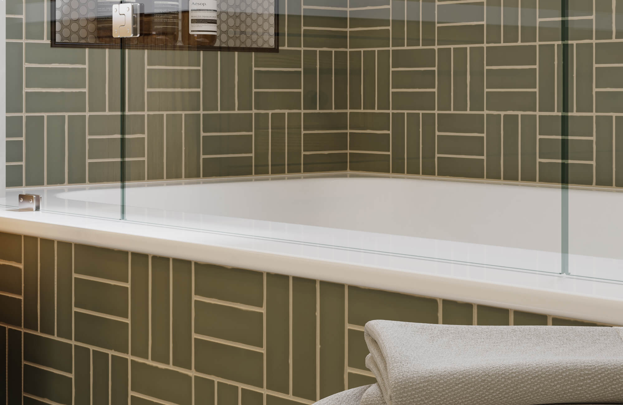 Bathroom Remodel Greenville NC tile and wall paper