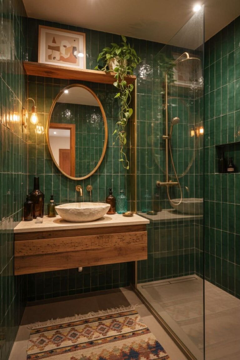 Bathroom Remodel Greenville NC black and white tile1  mirror togther