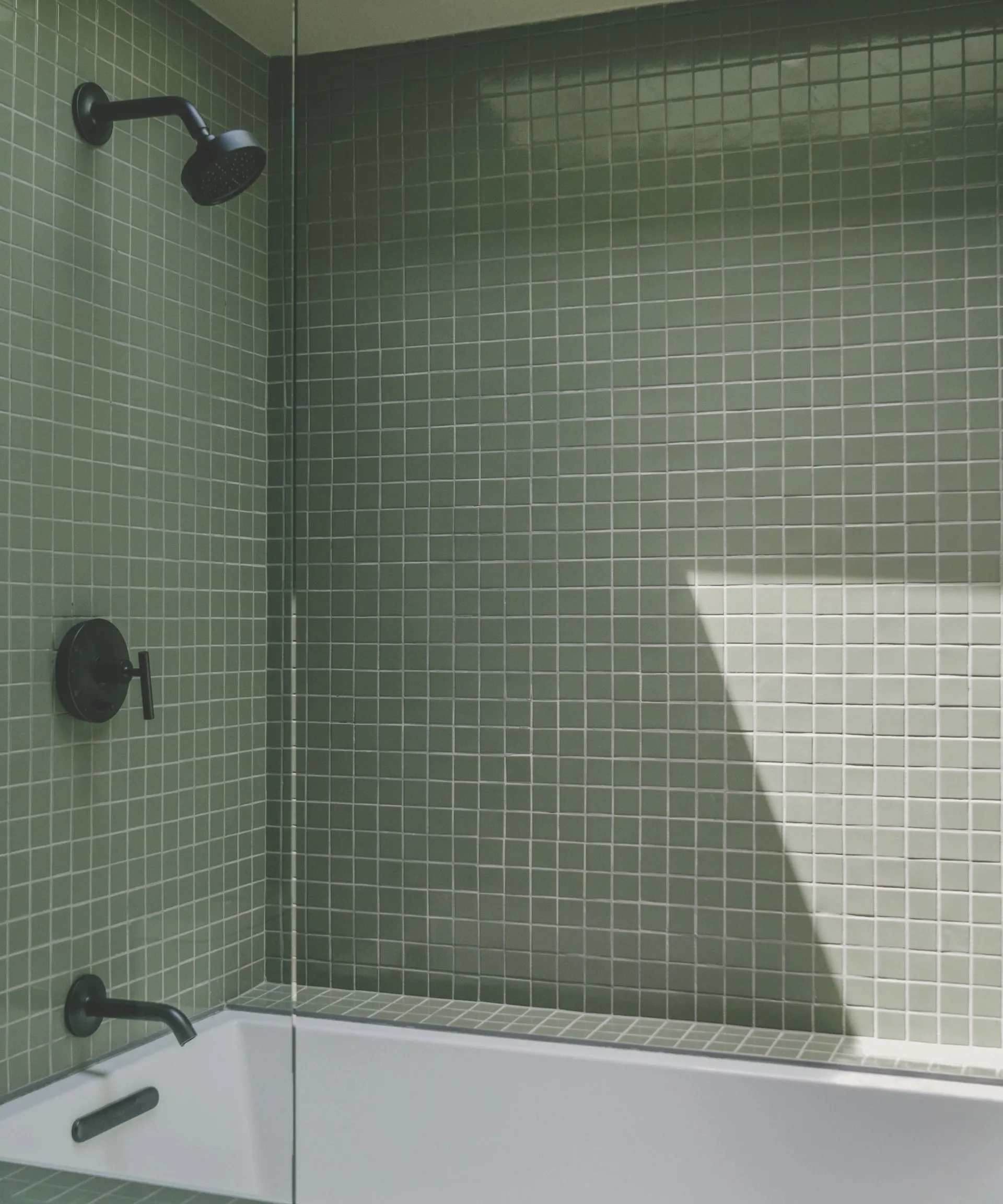 Bathroom Remodel Greenville NC green tiles